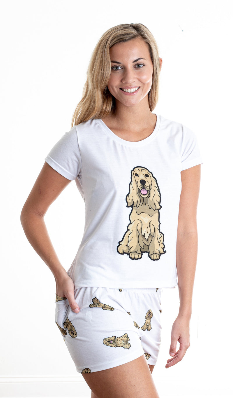 Cocker spaniel 2 piece Pj set with shorts