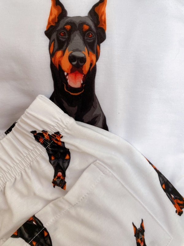 Doberman 2 piece Pj set with long pants