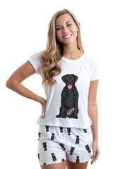 Black labrador 2 piece Pj set with shorts