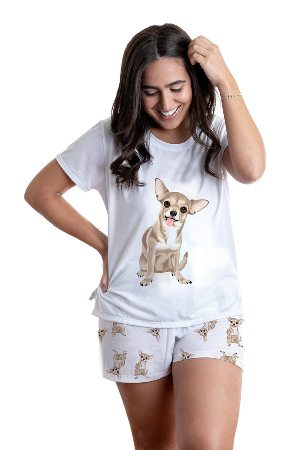 Chihuahua 2 piece Pj set with shorts