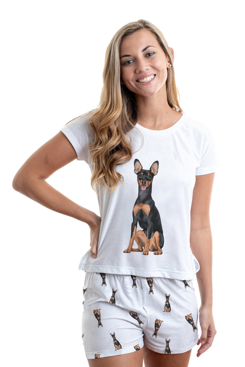 Miniature pinscher 2 piece Pj set with shorts