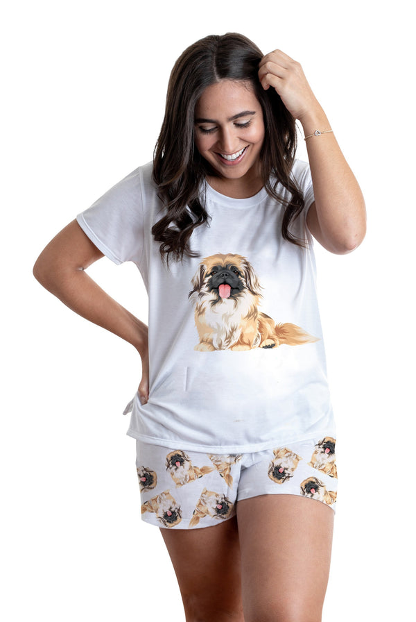 Pekingese 2 piece Pj set with shorts