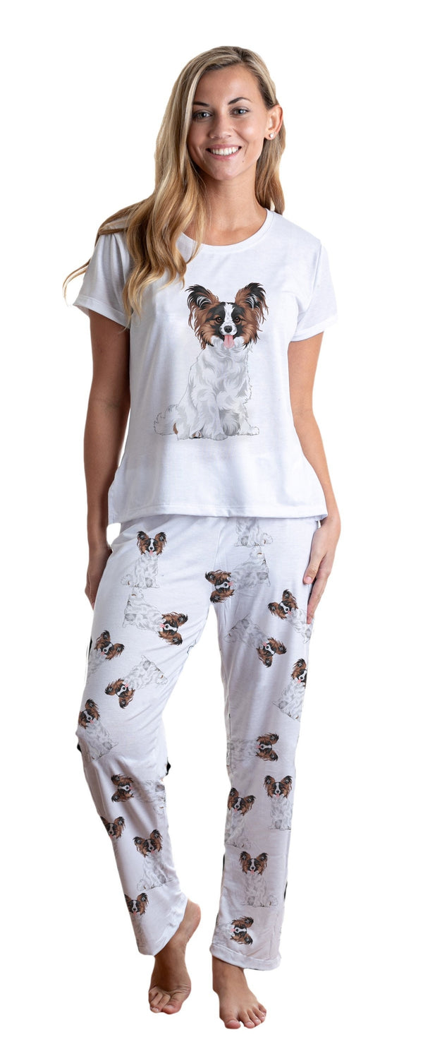 Papillon toy spaniel 2 piece Pj set with long pants