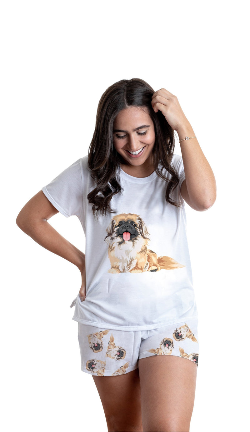 Pekingese 2 piece Pj set with shorts